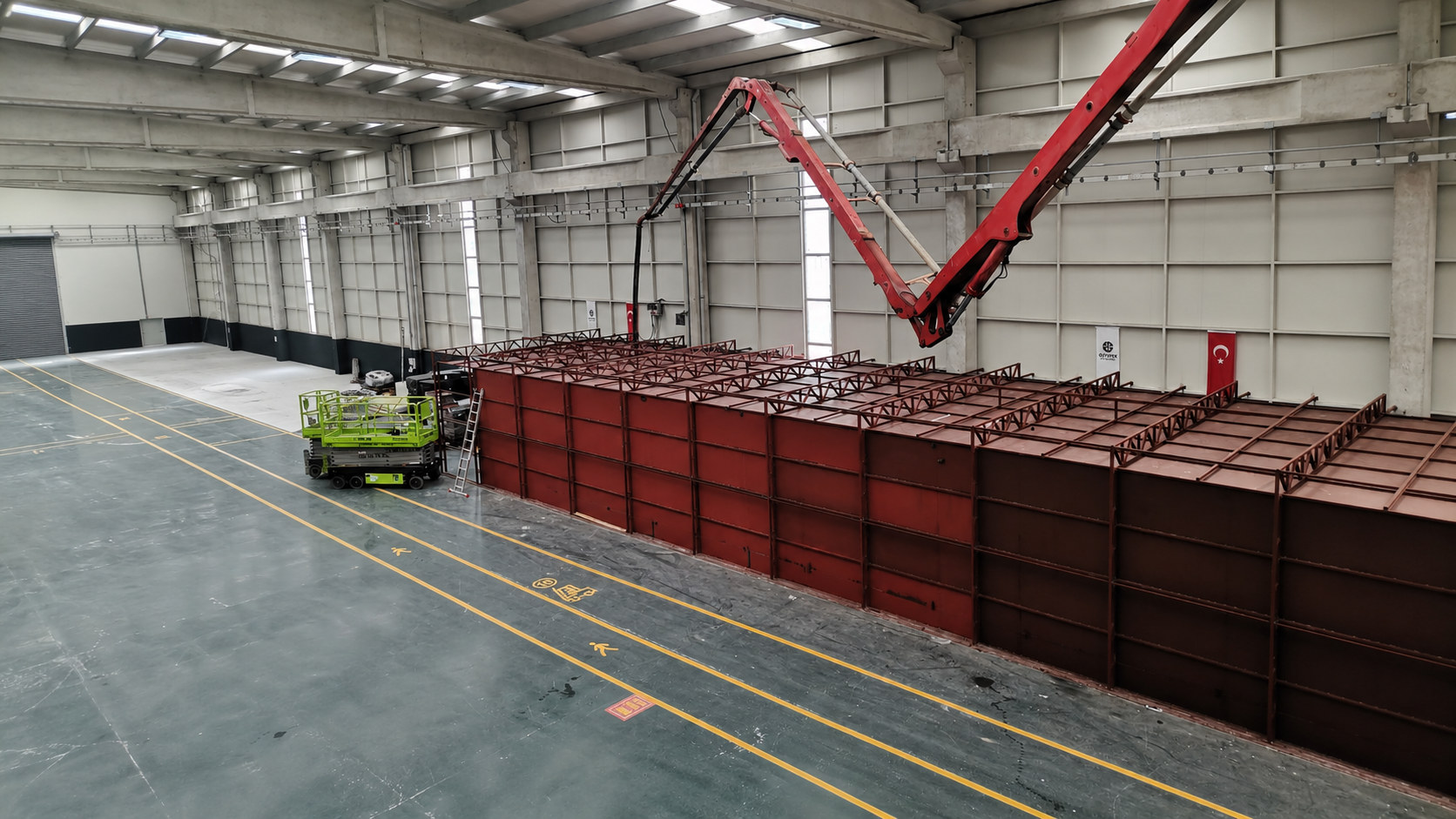 Large ballistic range structure under workshop fabrication